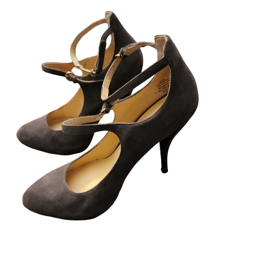 Nine West NWCohearent Gray Suede Leather High Heels  Size‎ 9.5